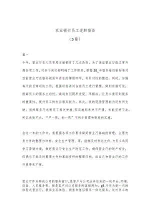 (3篇)农业银行员工述职报告.docx