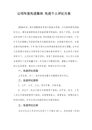 公司年度先进集体、先进个人评比方案.docx