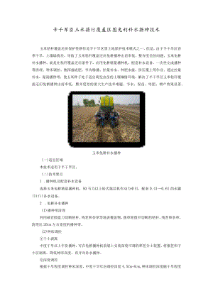 半干旱区玉米秸秆覆盖还田免耕补水播种技术.docx