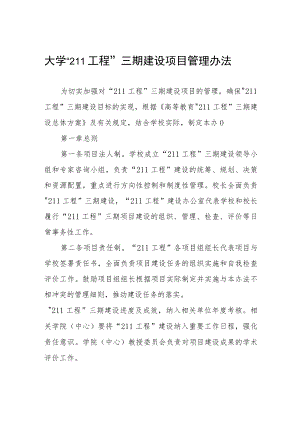 大学“211工程”三期建设项目管理办法.docx