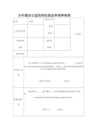 乡村建设公益性岗位就业申请审核表.docx