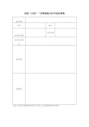 社区（小区）“文明实践365”行动记录表.docx