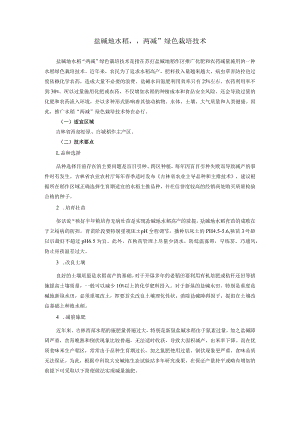 盐碱地水稻“两减”绿色栽培技术.docx