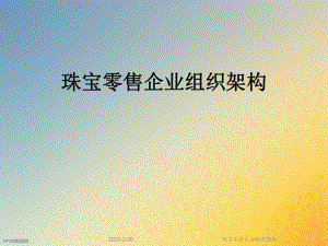 珠宝零售企业组织架构.ppt