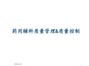 药用辅料质量管理与质量控制.ppt