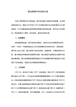 碳达峰碳中和实施方案.docx