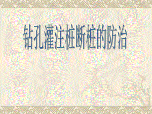 钻孔灌注桩断桩分析.ppt