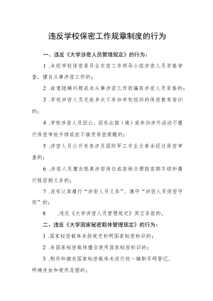 违反学校保密工作规章制度的行为.docx