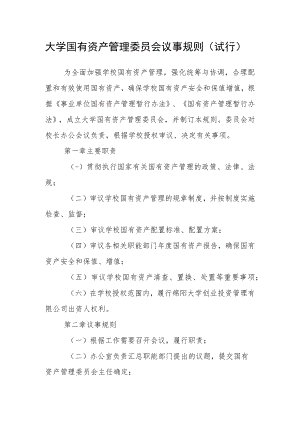 大学国有资产管理委员会议事规则（试行）.docx