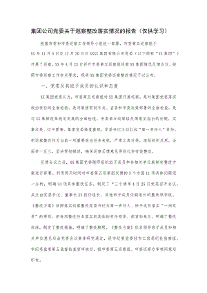 集团公司党委关于巡察整改落实情况的报告.docx