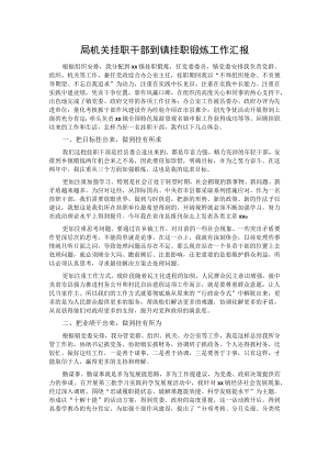 局机关挂职干部到镇挂职锻炼工作汇报.docx