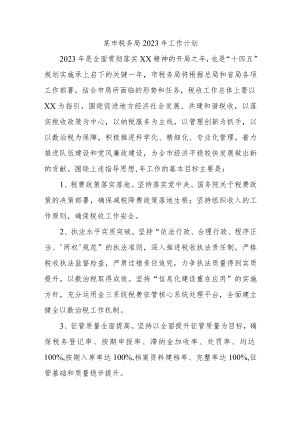 某市税务局2023年工作计划.docx