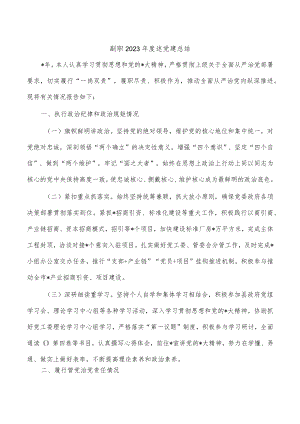 副职2023年度述党建总结.docx