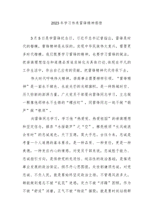 2023年学习传承雷锋精神感悟3篇.docx