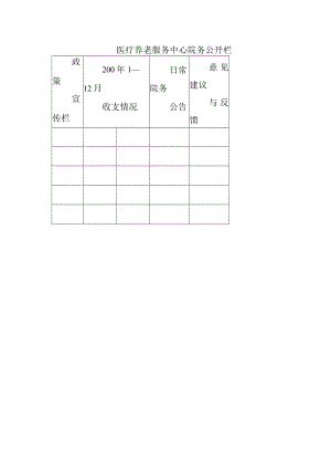 医疗养老服务中心院务公开栏.docx