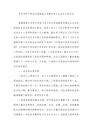 党员领导干部在巡视集团公司整改民主生活会上的发言.docx