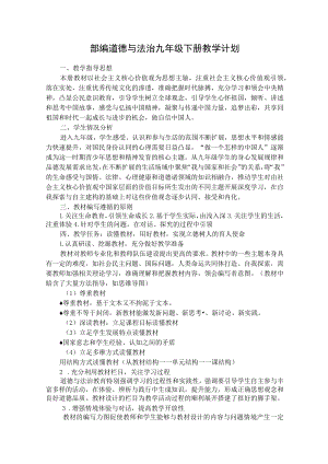 部编道德与法治九年级下册教学计划.docx