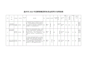 盘州市2022年度攀钢集团帮扶资金使用计划明细表.docx