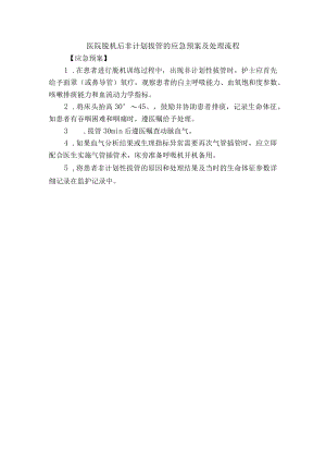 医院脱机后非计划拔管的应急预案及处理流程.docx
