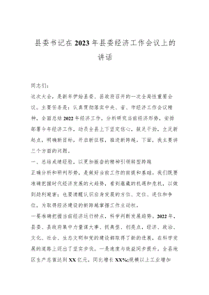 县委书记在2023年县委经济工作会议上的讲话.docx