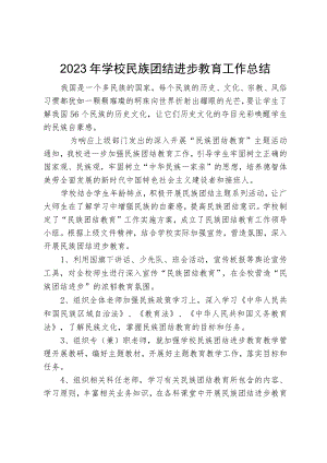 2023年学校民族团结进步教育工作总结.docx