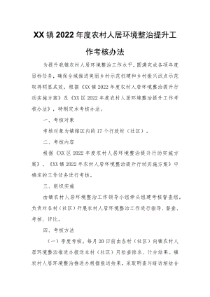 XX镇2022年度农村人居环境整治提升工作考核办法.docx