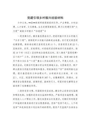 党建引领乡村振兴经验材料.docx