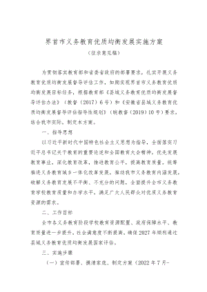 界首市义务教育优质均衡发展实施方案.docx