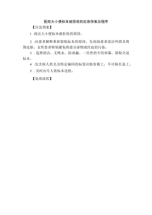 医院大小便标本被拒收的应急预案及程序.docx