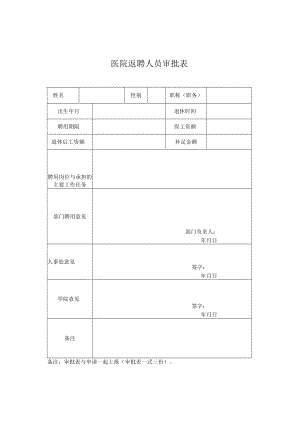 医院返聘人员审批表.docx