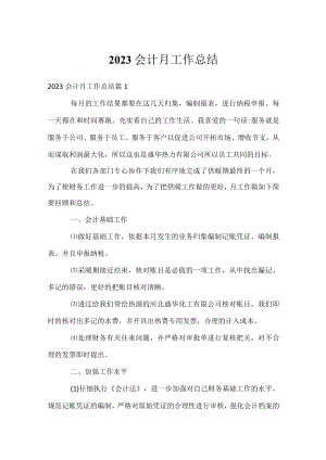 2023会计月工作总结.docx