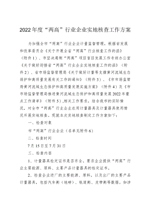 2022年度“两高”行业企业实地核查工作方案.docx