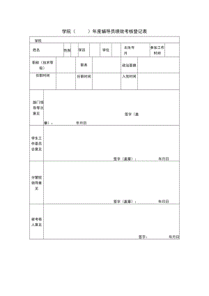 学院辅导员绩效考核登记表.docx