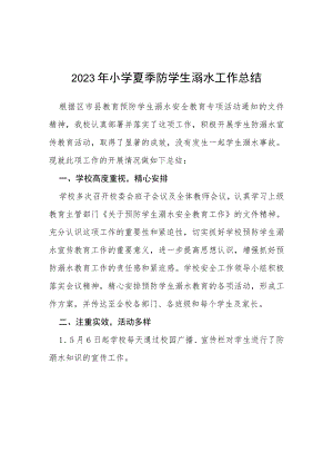 中心小学2023年夏季防溺水工作总结报告七篇.docx