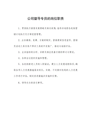 公司督导专员的岗位职责.docx