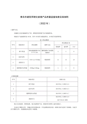 青岛市建筑用钢化玻璃产品质量监督抽查实施细则2022年.docx