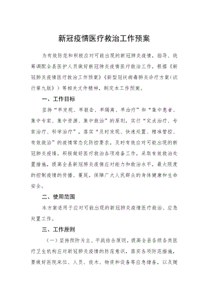 新冠疫情医疗救治工作预案.docx