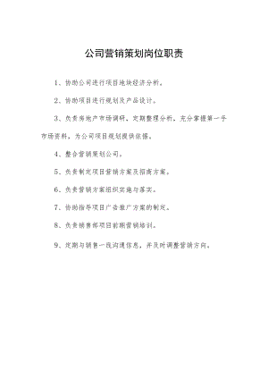 公司营销策划岗位职责.docx