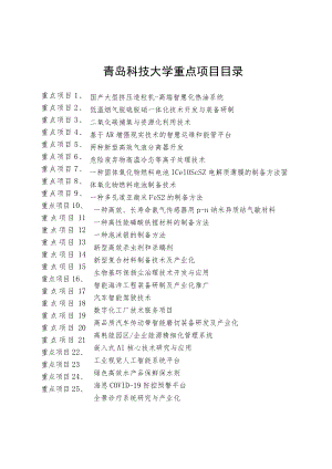 青岛科技大学重点项目目录.docx