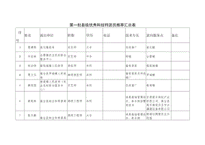 第一批县级优秀科技特派员推荐汇总表.docx