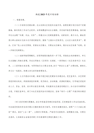 街道2023年度计划安排.docx