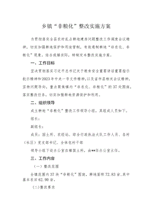 乡镇“非粮化”整改实施方案.docx