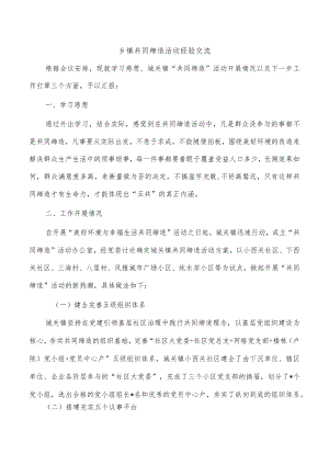乡镇共同缔造活动经验交流.docx