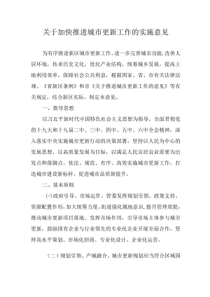 关于加快推进城市更新工作的实施意见.docx