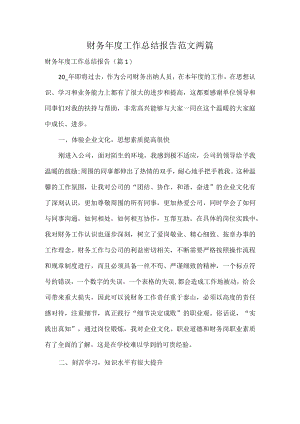 财务年度工作总结报告范文两篇.docx