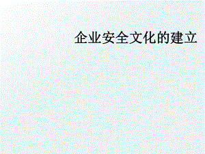 企业安全文化的建立.ppt