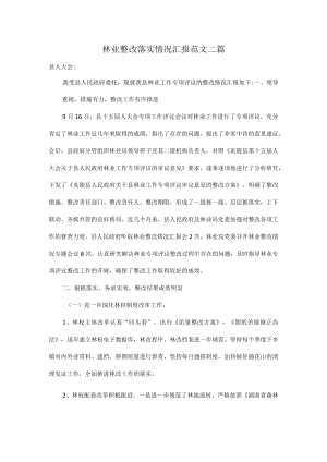 林业整改落实情况汇报范文二篇.docx