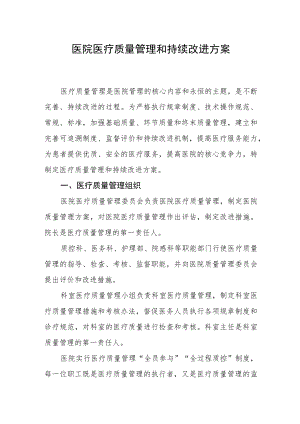 医院医疗质量管理和持续改进方案.docx