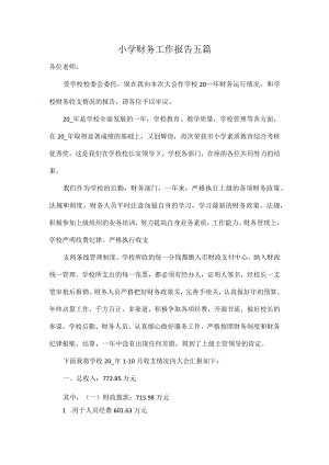 小学财务工作报告五篇.docx