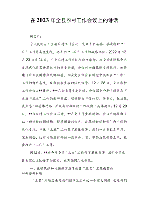 在2023年全县农村工作会议上的讲话.docx